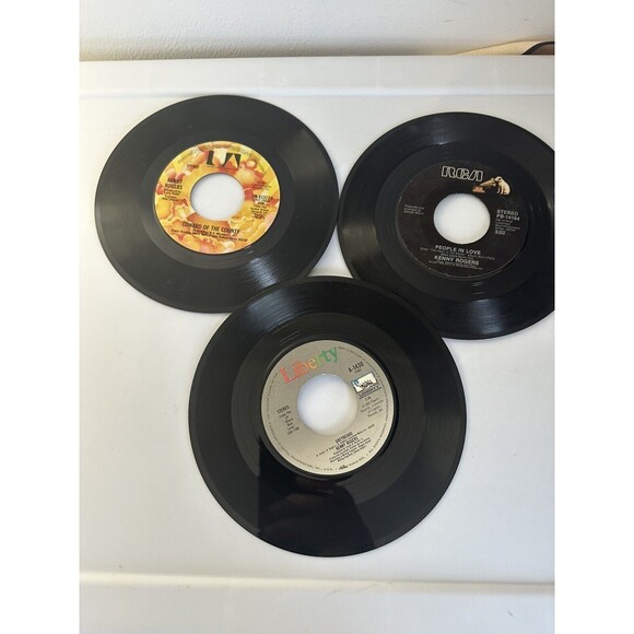 Kenny Rogers 45 Rpm Record Artist Lot Of 3 Bundle Country 7” Jukebox Singles - Picture 1 of 11